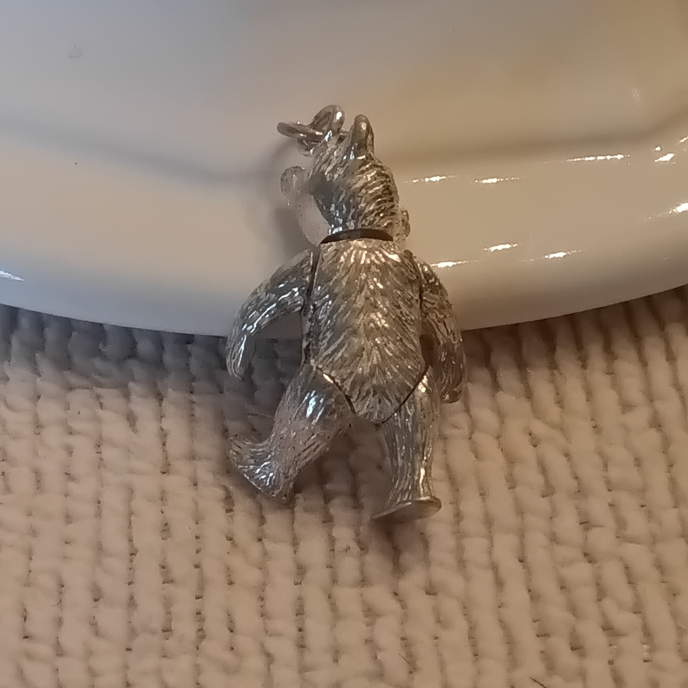 VTG  Sterling Silver Teddy Bear Charm Or Pendant - Picture 2 of 5